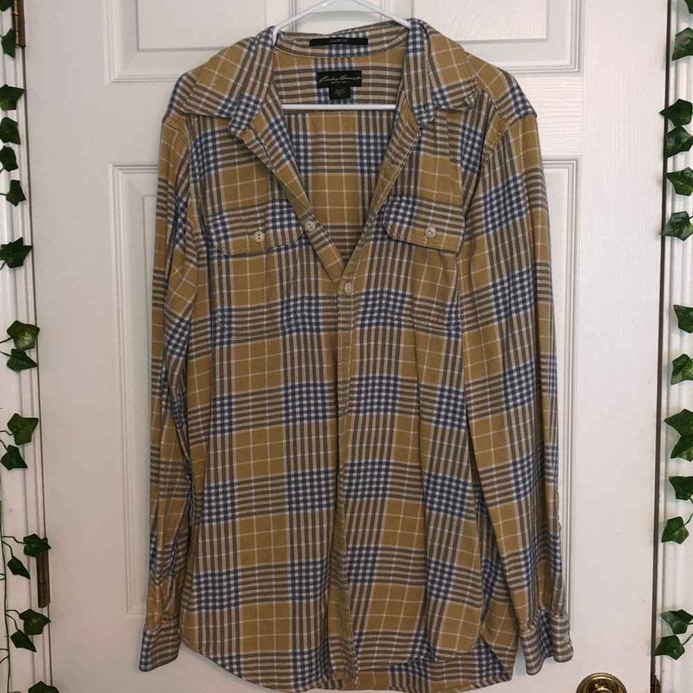 Large vintage yellow flannel